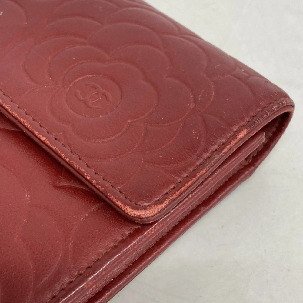 CHANEL Red Lambskin Leather Wallet - Picture 5 of 9